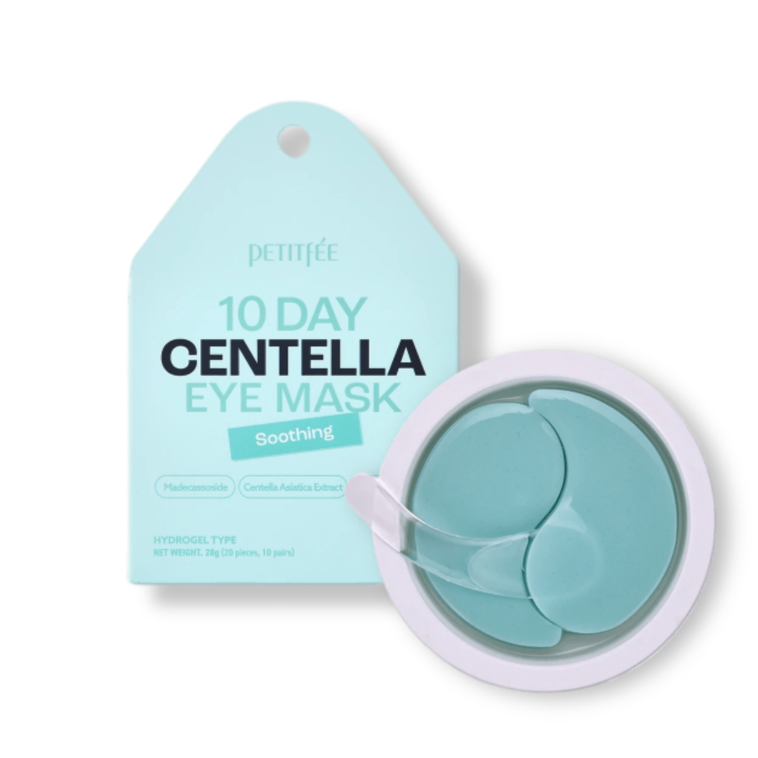 Успокаивающие патчи для глаз с центеллой Petitfee 10 Day Centella Eye Mask – Soothing
